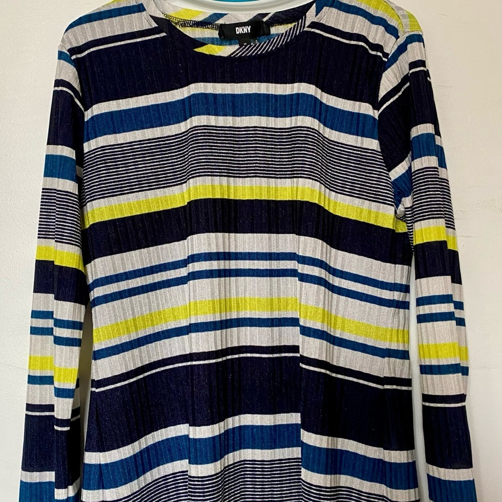 DKNY Striped Long Sleeve Top